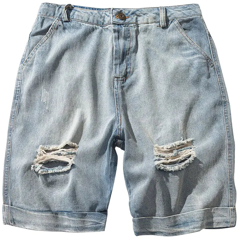 Men's Loose Denim Five-Point Hip-Hop Shorts